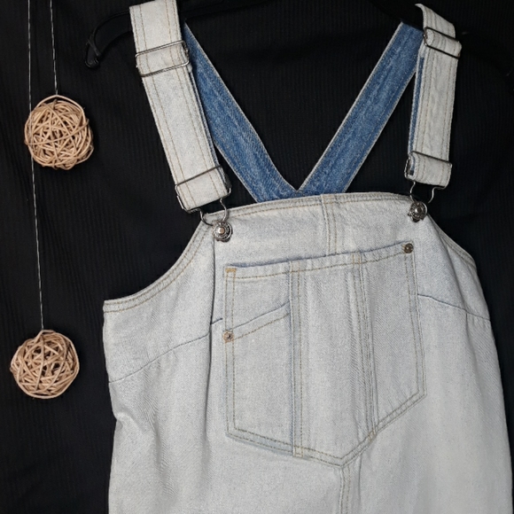 7 FAM Dungaree Shift Denim Dress - Picture 4 of 6